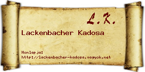 Lackenbacher Kadosa névjegykártya