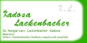 kadosa lackenbacher business card
